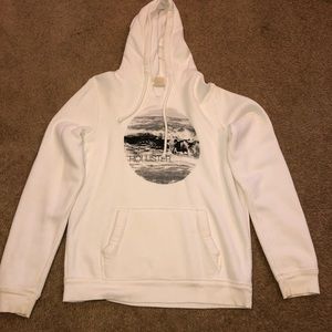 White Hollister sweatshirt.